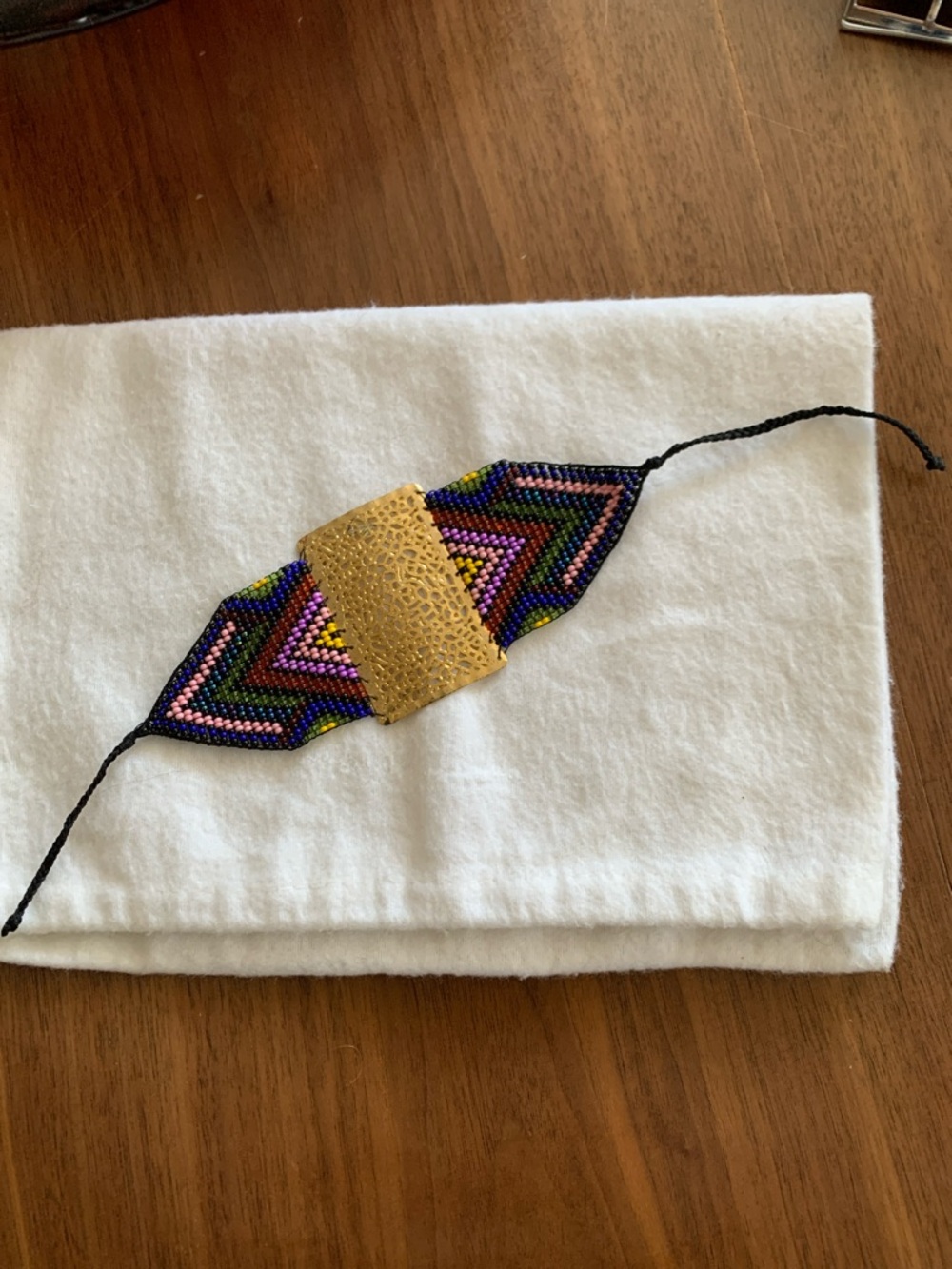 Beaded Chevron Bracelet with Gold Accent bought at a high end boutique!